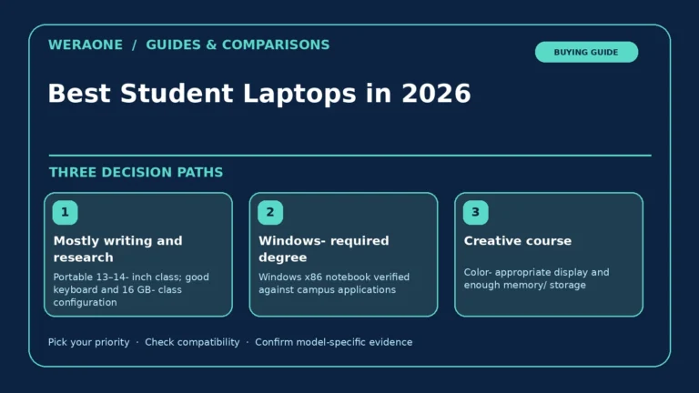 Best Student Laptops in 2026 — three editorial decision paths and constraints