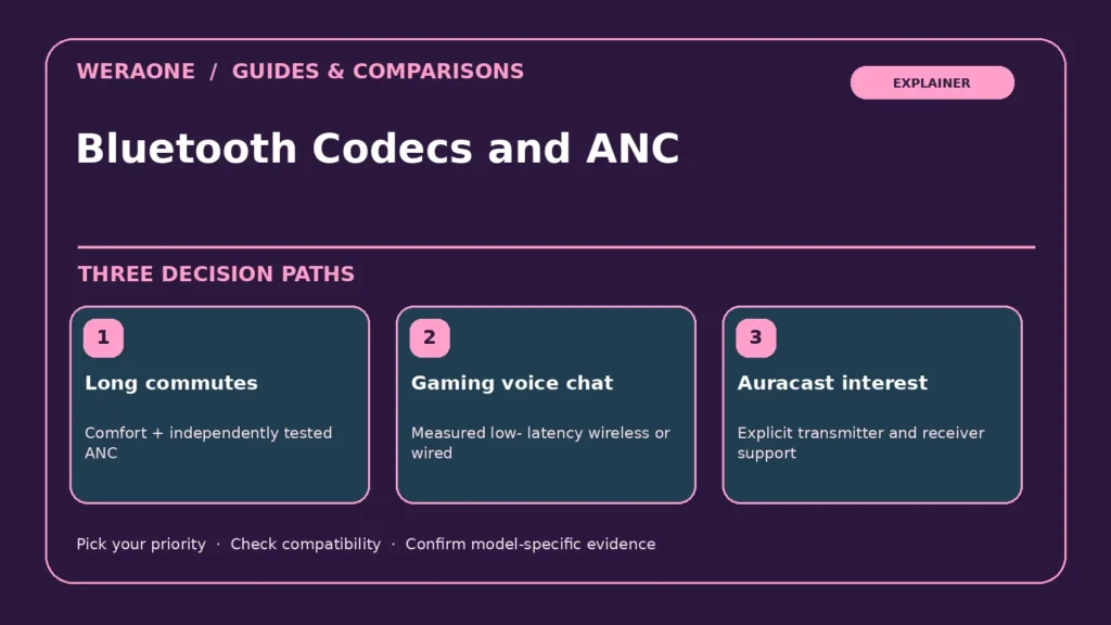 Bluetooth Codecs and ANC — three editorial decision paths and constraints