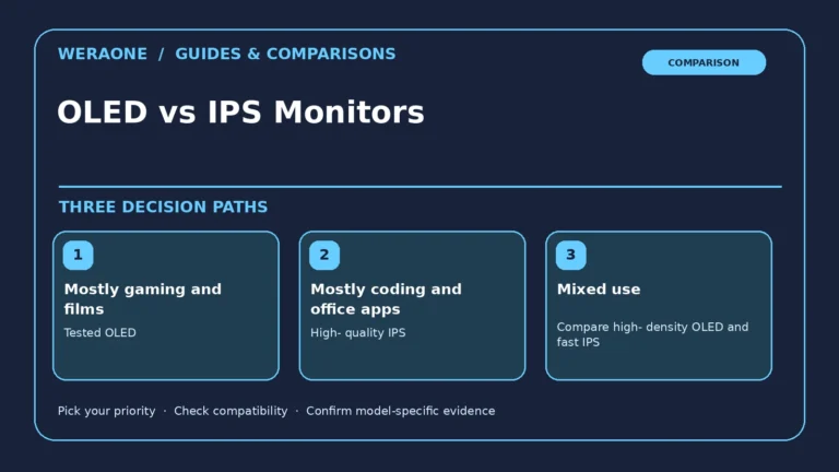 OLED vs IPS Monitors — three editorial decision paths and constraints
