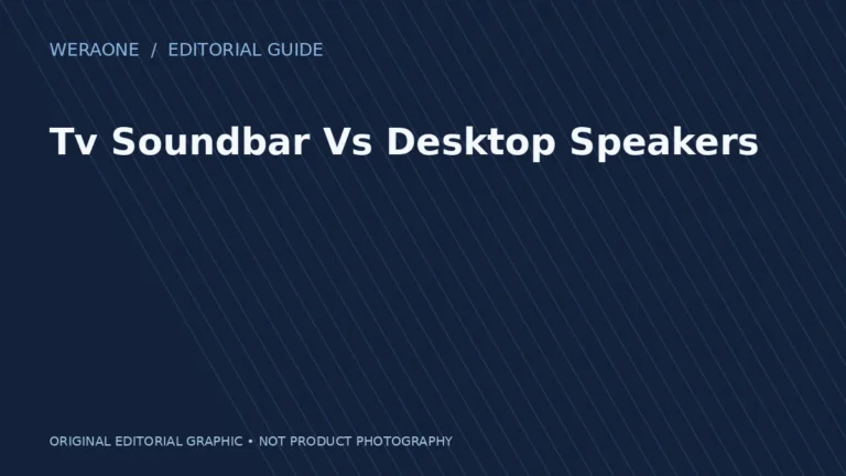 Original illustration for Tv Soundbar Vs Desktop Speakers; no product photo
